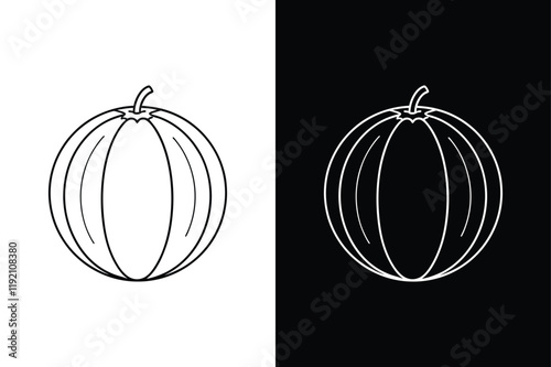 Melon Outline Symbol. Clean, Modern Icon for Websites & Apps