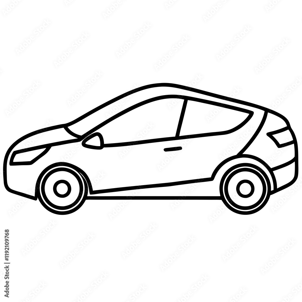 Fototapeta premium Minimalist Electric Car Line Art Design