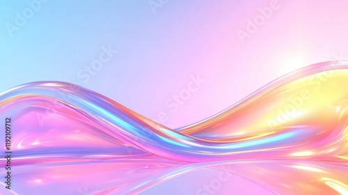 Wallpaper Mural Ethereal Pastel Holographic Metallic Foil Backdrop. Torontodigital.ca