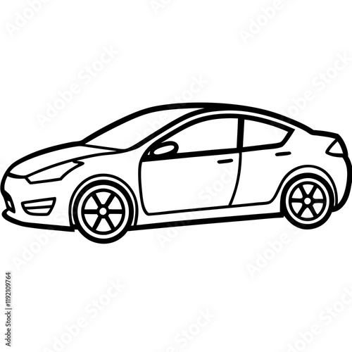 Minimalist Electric Car Line Art Design