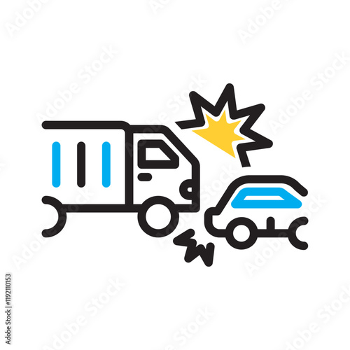 Vector multicolor icon for Truck accident