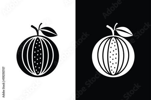 Cantaloupe & Honeydew Vector Icon. Perfect for Digital Projects