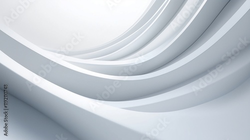 Smooth curve gradients isolated on white background for minimalist art