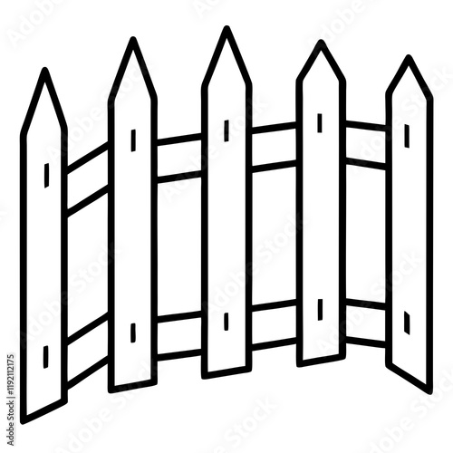 Minimalist Fence Line Art Illustration