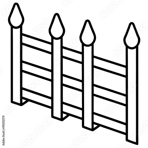 Minimalist Fence Line Art Illustration