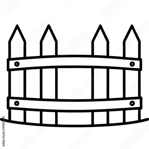 Minimalist Fence Line Art Illustration