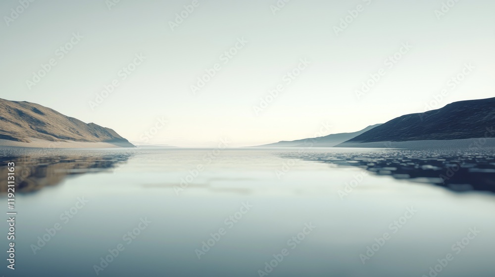 Serene Mountain Lake Reflection: A Tranquil Landscape Serene Mountain Lake Reflection: A Tranquil Landscape