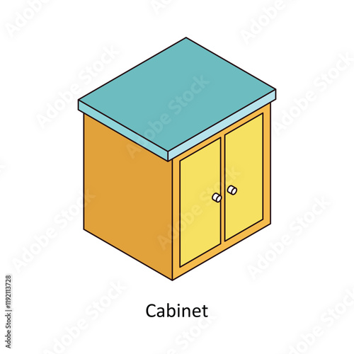 Cabinet isometric Colored illustration. EPS File stock illustration