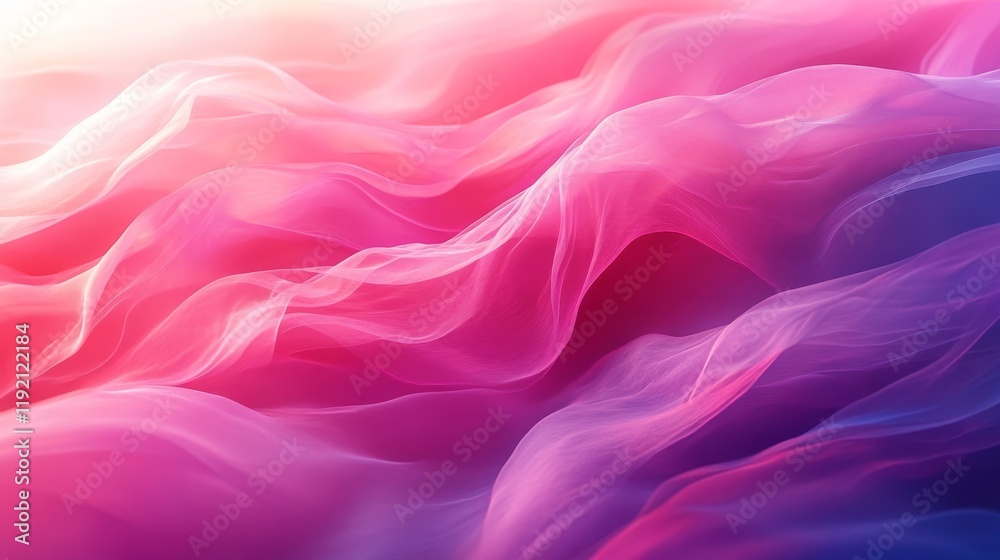 Obraz premium Blurred pink magenta gradient background, neon glow texture, flyer template, high contrast, Generative AI