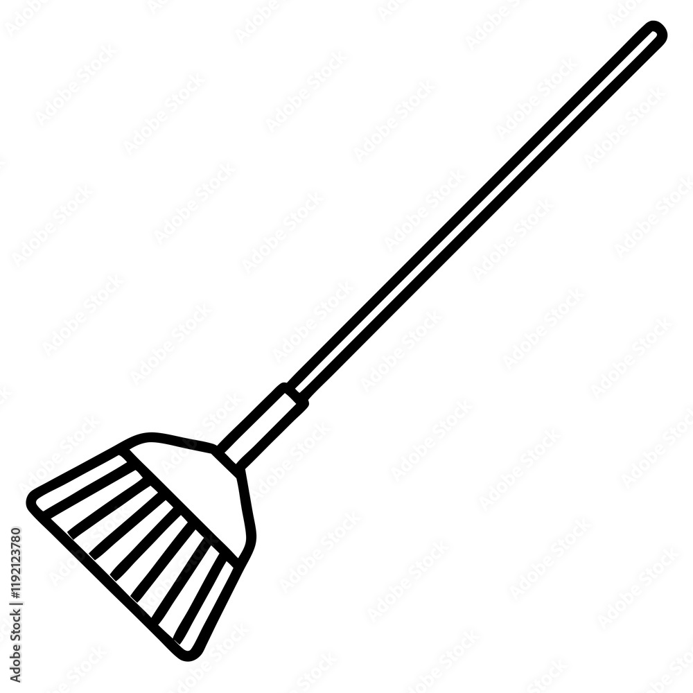 Minimalist Rake Line Art Vector Illustration Minimalist Rake Line Art Vector Illustration