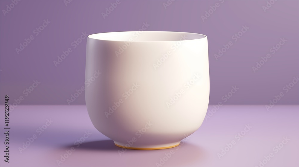 Minimalist White Pot with Gold Accents Minimalist White Pot with Gold Accents