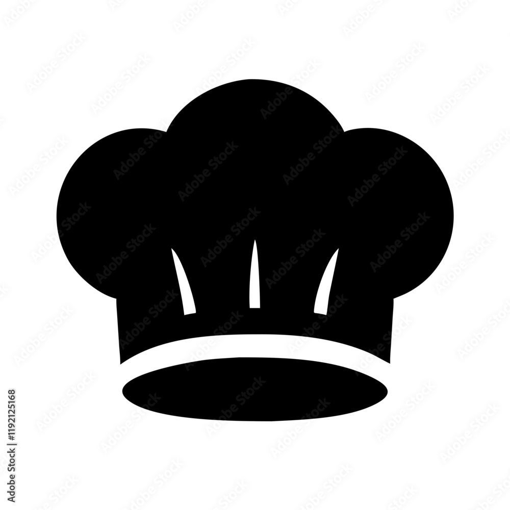 Simple Black Chef's Hat Icon Simple Black Chef's Hat Icon