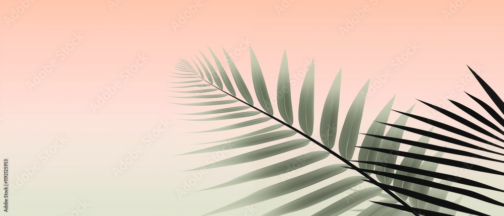 Fototapeta premium Pastel Monstera Minimalist Wallpaper
