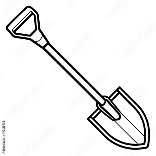 Minimalist Shovel Line Art Design