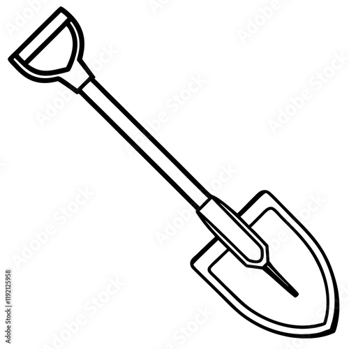 Minimalist Shovel Line Art Design