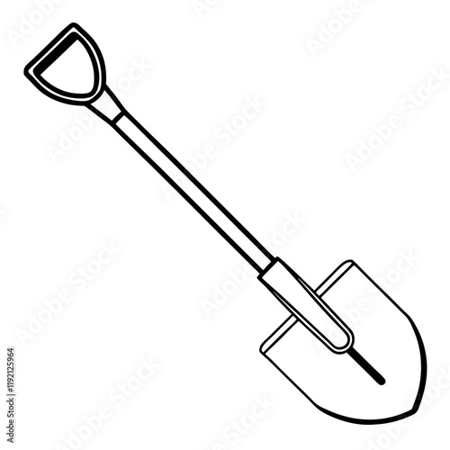 Minimalist Shovel Line Art Design