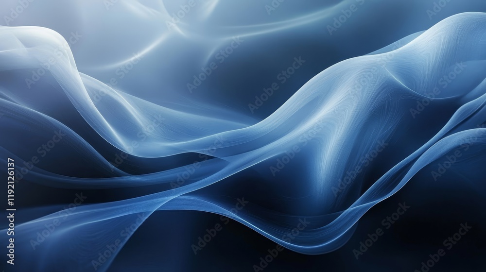 Obraz premium Retro blue black gradient background, soft waves texture, digital wallpaper, minimalistic layout, Generative AI