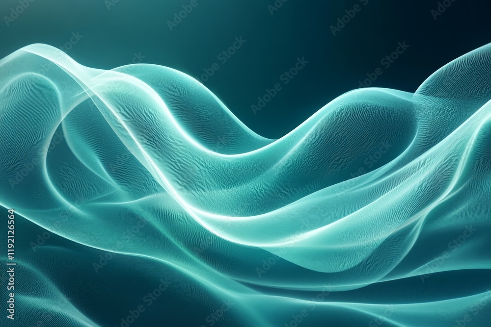 Obraz premium Retro teal green gradient background, color flow texture, event cover, minimalistic layout, Generative AI