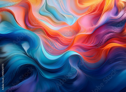 Abstract art with vibrant, swirling colors creating a dynamic, flowing composition against a dark background. The image evokes movement and energy.