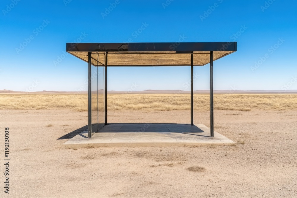 Minimalist shelter structure desert landscape photography open space wide angle architectural design Minimalist shelter structure desert landscape photography open space wide angle architectural design