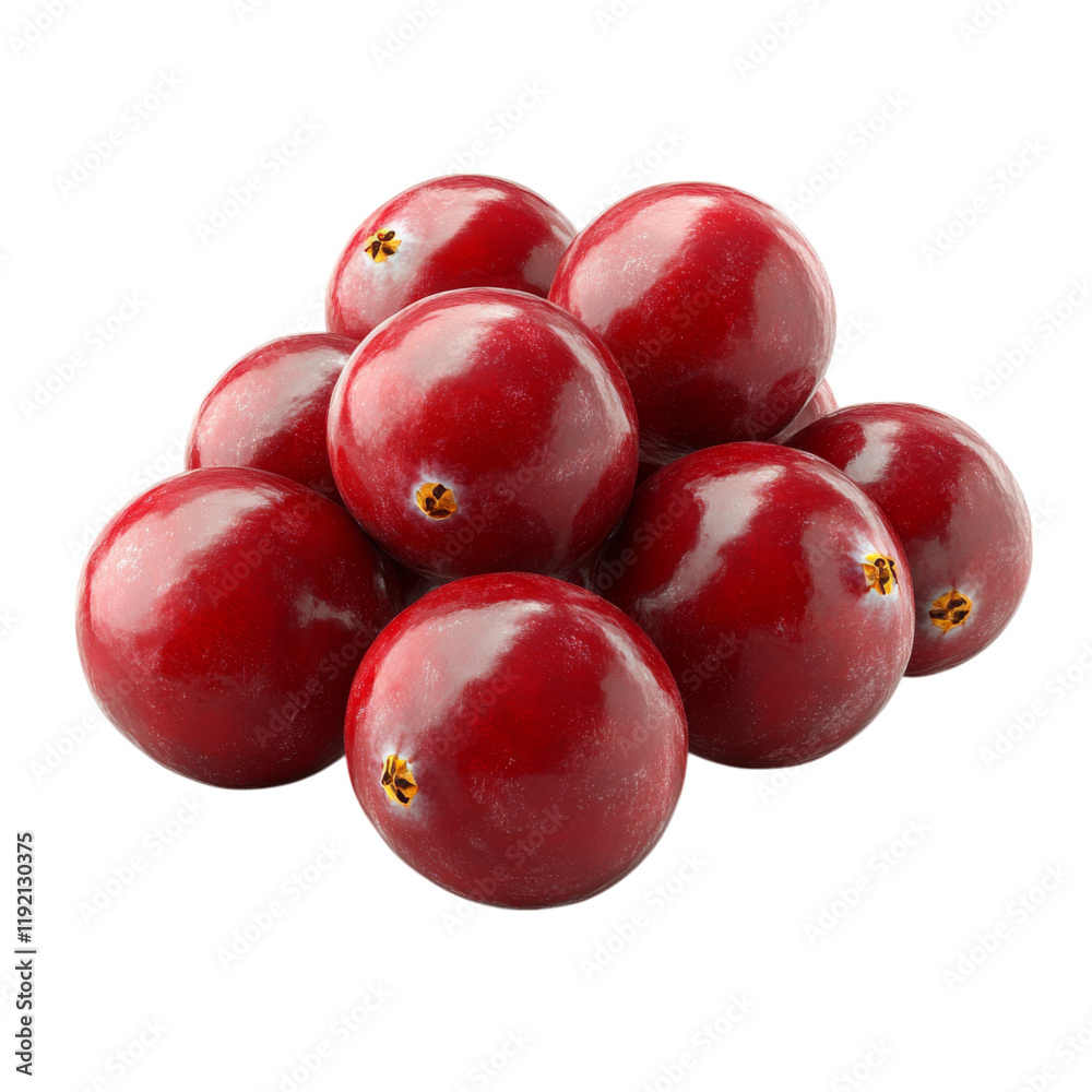 A cluster of shiny, red cranberries stacked together, showcasing their smooth surface and vivid color. A cluster of shiny, red cranberries stacked together, showcasing their smooth surface and vivid color.