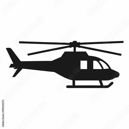 Black Helicopter Silhouette Art