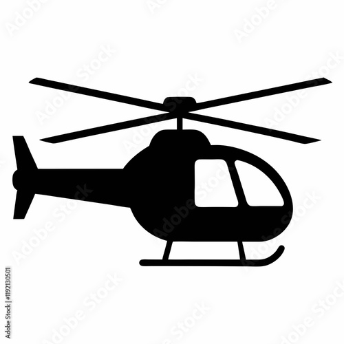 Black Helicopter Silhouette Art