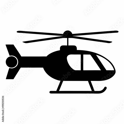 Black Helicopter Silhouette Art