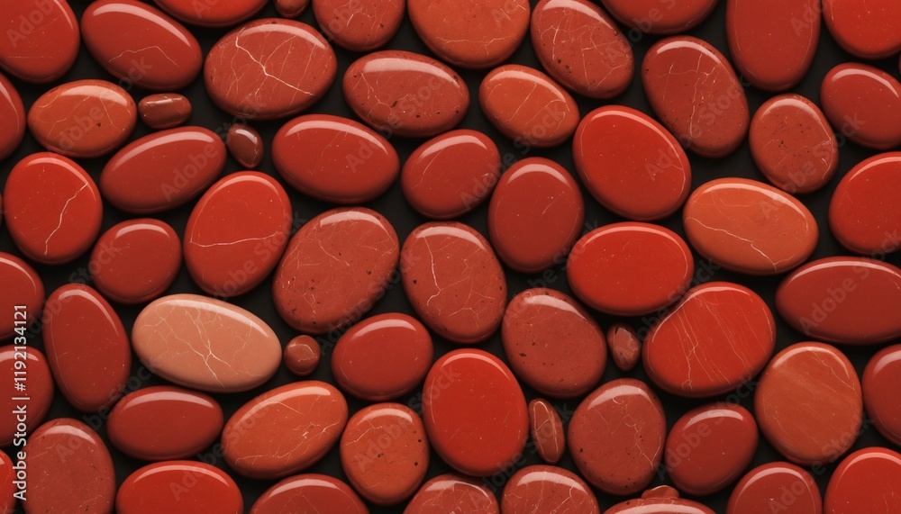 a striped background of smooth , oval - shaped natural stone covering the screen in red a striped background of smooth , oval - shaped natural stone covering the screen in red