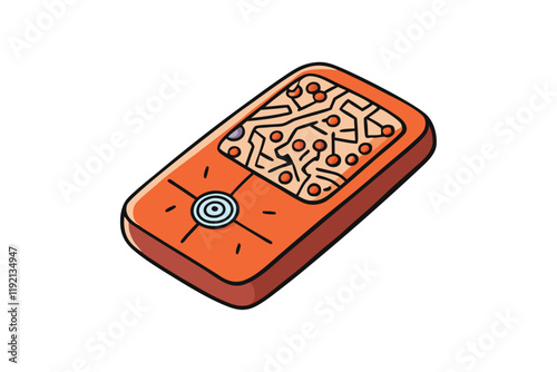 Illustration of a neural network inspired eraser design with circuits and brain patterns, combining education and AI technology themes photo
