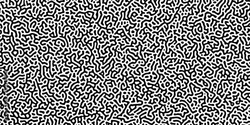 Organic seamless patterns with rounded lines Diffusion reaction background. Monochrome background of natural organic forms motion. Overlay template abstract Turing organic wallpaper background.