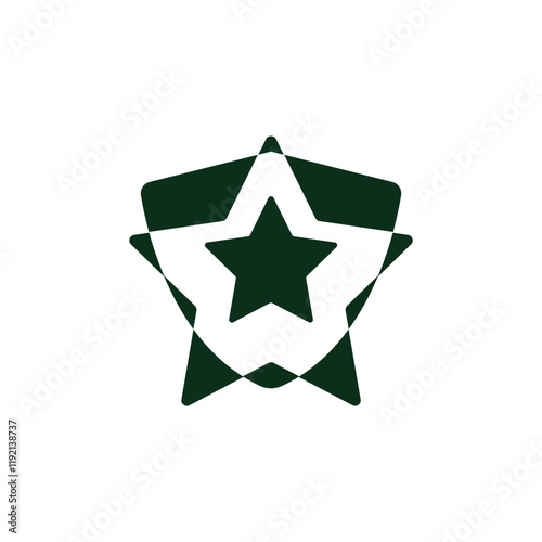 star shield logo design illustration