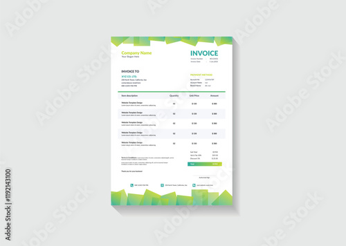 Modern minimal invoice vector template