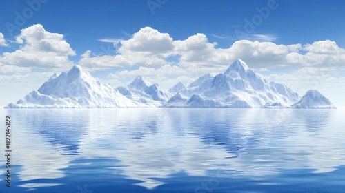 Wallpaper Mural Serene view of icebergs floating in calm blue waters under a clear sky. Torontodigital.ca