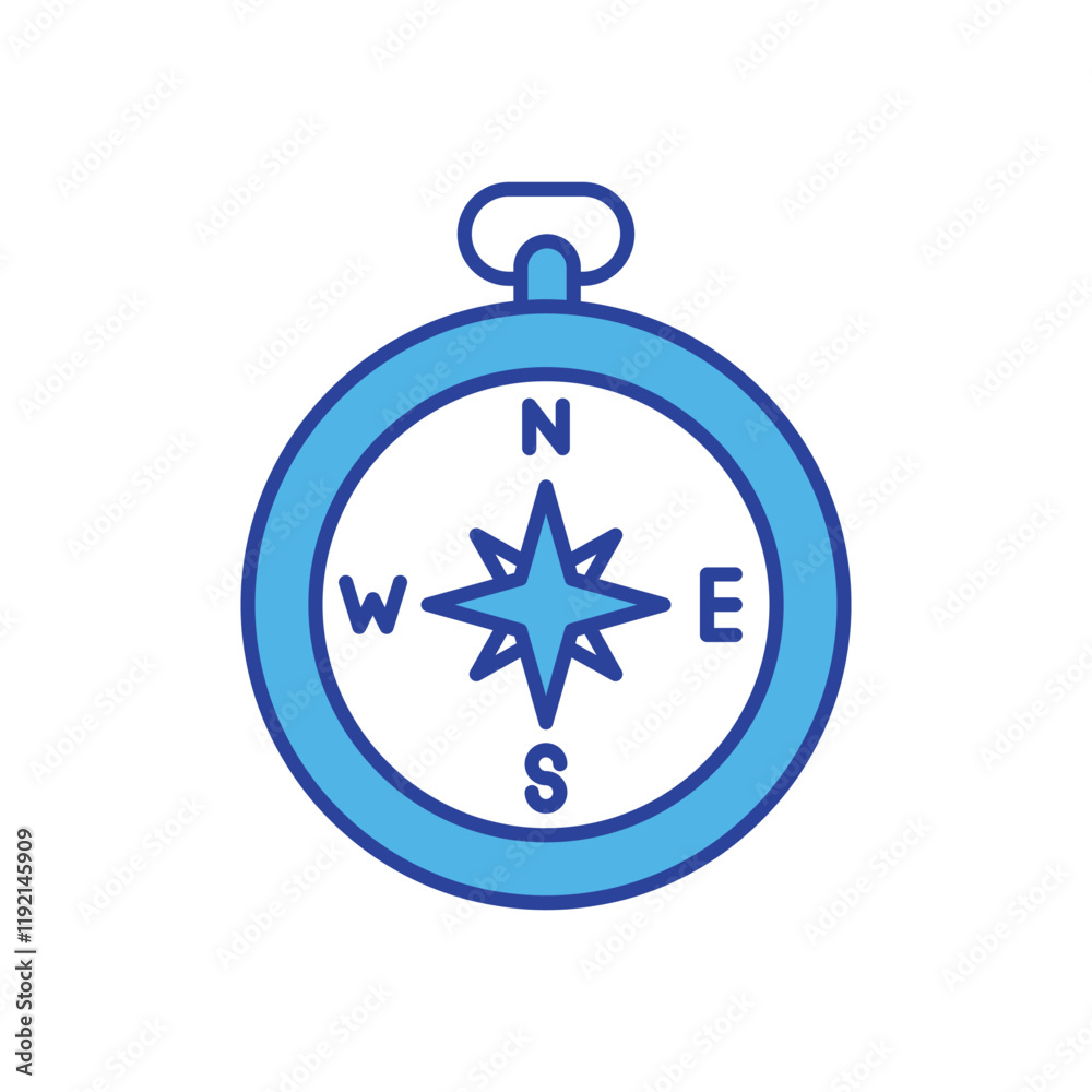 Compass icon isolated on a white background. Vector illustration. Compass icon isolated on a white background. Vector illustration.