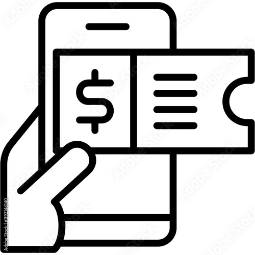 Online Ticket line icon