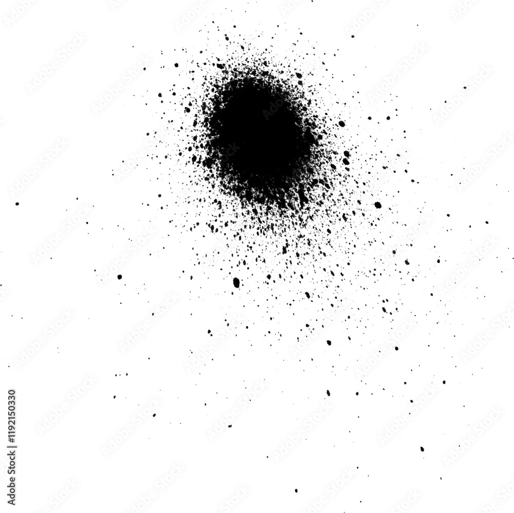 Abstract black spray paint streak with scattered splatter details Abstract black spray paint streak with scattered splatter details