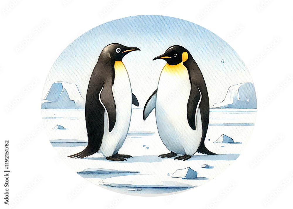 Fototapeta premium two somewhat humorous penguins