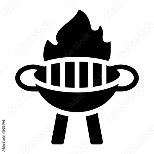 Charcoal in a grill Solid Icon