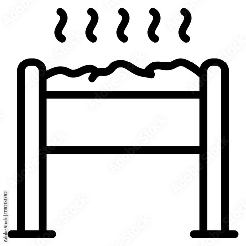 Charcoal place Line Icon