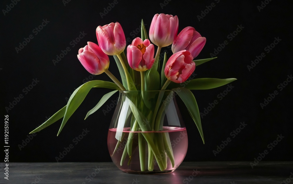 pink tulips in vase pink tulips in vase