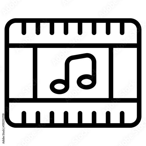 Music Clip Line Icon