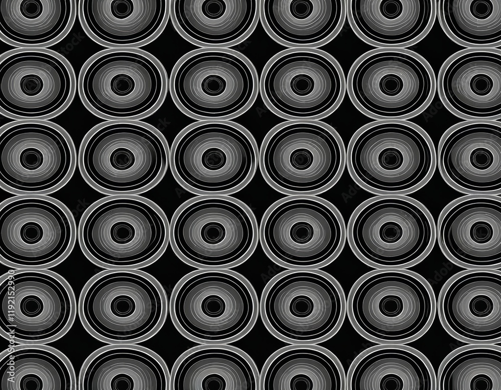 Abstract Black and White Concentric Circles Pattern, Seamless Geometric Design, Modern Monochrome Texture Abstract Black and White Concentric Circles Pattern, Seamless Geometric Design, Modern Monochrome Texture