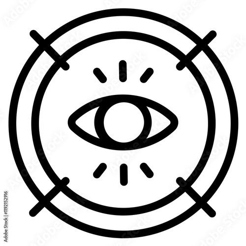 Critical eye Line Icon