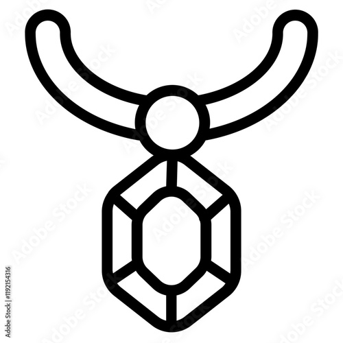 Diamond necklace Line Icon