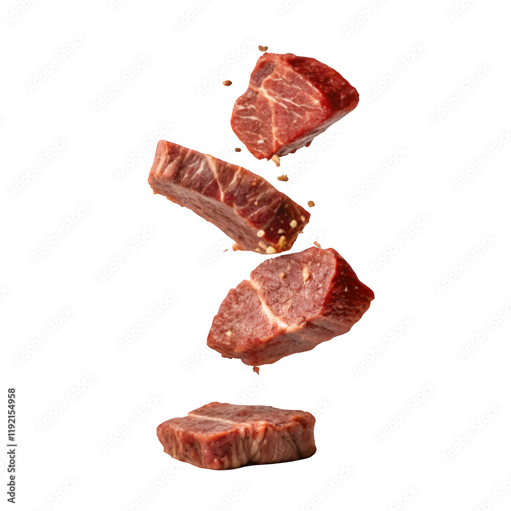 Fototapeta premium raw beef steak isolated on a transparent background