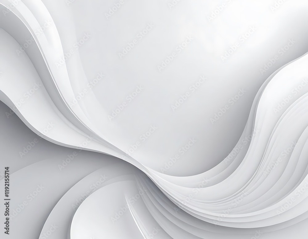 Obraz premium Abstract White Curving Layers Design Background