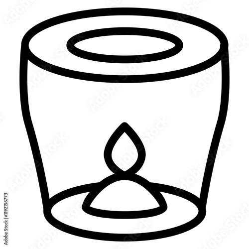 Floating lantern Line Icon