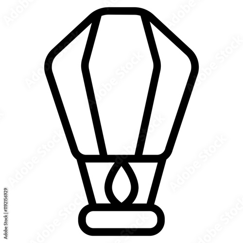 Floating lantern Line Icon