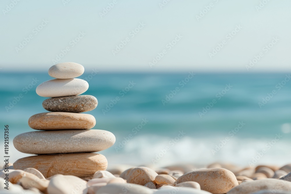 Balancing rocks on a beach coastal area photography serene environment close-up view mindfulness concept Balancing rocks on a beach coastal area photography serene environment close-up view mindfulness concept